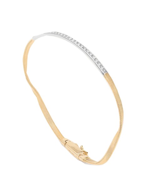 Marco Bicego Marrakech 18K Yellow Gold Bangle With Diamond Bar Fin de série