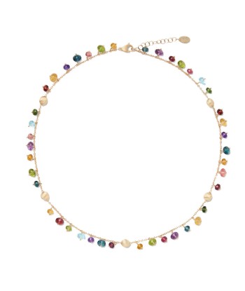 Marco Bicego Africa 18K Yellow Gold Single-Strand Mixed Gemstone Necklace pas chere