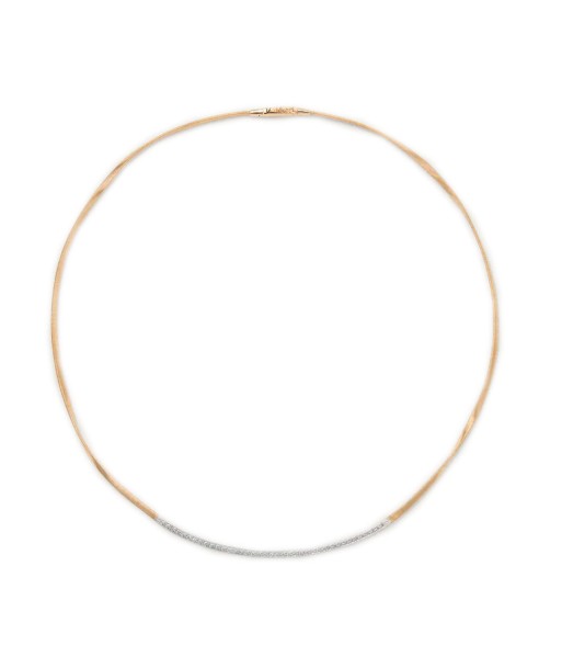 Marco Bicego Marrakech 18K Yellow Gold Coil Necklace With Diamond Bar livraison gratuite