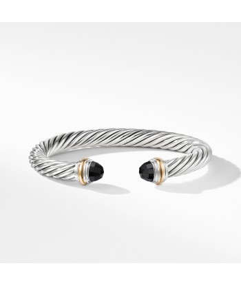 David Yurman 7MM Cable Bracelet with Black Onyx and 14K Gold les ctes