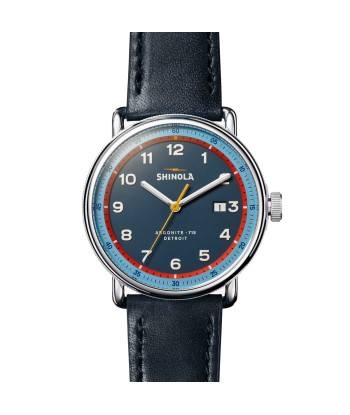 Shinola Canfield Model C56 43mm GT Blue Dial Navy Leather S0120289728 en ligne des produits 