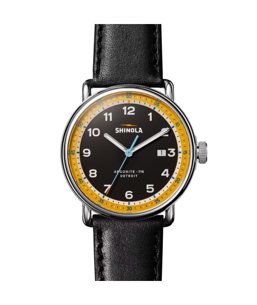 Shinola Canfield Model C56 43mm Black Yellow Dial S0120289683 Par le système avancé 