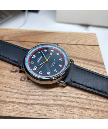 Shinola Canfield Model C56 43mm GT Blue Dial Navy Leather S0120289728 en ligne des produits 