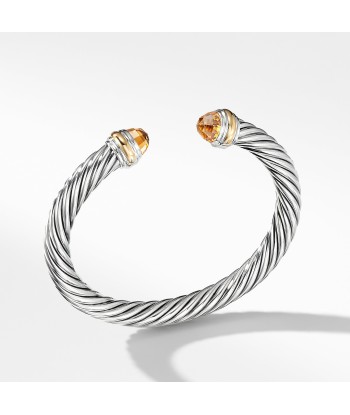 David Yurman 7MM Cable Bracelet with Citrine and 14K Gold solde