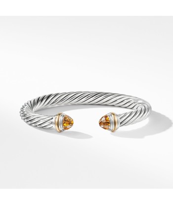 David Yurman 7MM Cable Bracelet with Citrine and 14K Gold solde