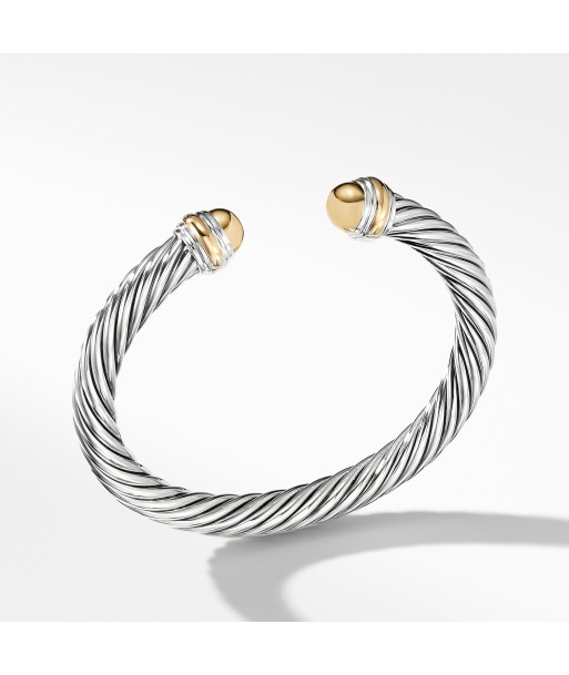 David Yurman 7MM Cable Bracelet with 14K Gold Amélioration de cerveau avec