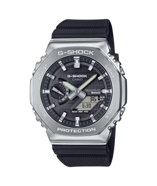 Casio G-Shock Black Steel Bezel CasiOak GBM2100-1A Bluetooth Solar Watch Comparez et commandez 