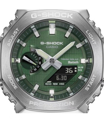 Casio G-Shock Green Steel CasiOak GBM2100A-1A3 Bluetooth Solar Watch en ligne des produits 