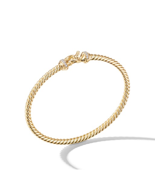 David Yurman Buckle Cablespira Bracelet in 18K Yellow Gold with Diamonds, 3.5mm acheter