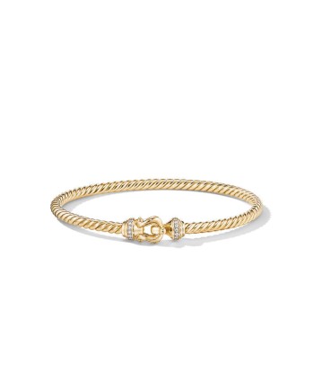 David Yurman Buckle Cablespira Bracelet in 18K Yellow Gold with Diamonds, 3.5mm acheter