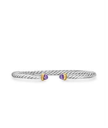 David Yurman Cable Flex Bracelet in Sterling Silver with 14K Yellow Gold, 4mm du meilleur 