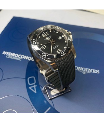 Longines Hydroconquest 41MM Automatic Ceramic Bezel Black Steel Rubber Watch L37814569 hantent personnes