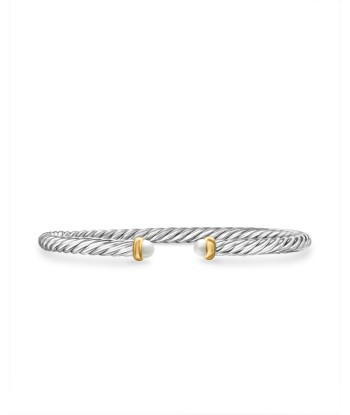 David Yurman Cable Flex Bracelet in Sterling Silver with 14K Yellow Gold, 4mm du meilleur 