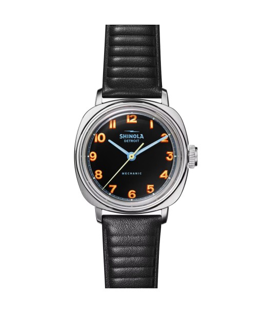 Shinola 39mm The Mechanic Watch Black Dial Original Orange S0120235328 Voir les baskets