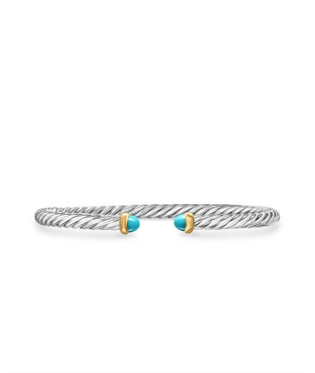 David Yurman Cable Flex Bracelet in Sterling Silver with 14K Yellow Gold, 4mm du meilleur 