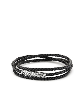 David Yurman Men's Chevron Triple-Wrap Bracelet in Black à prix réduit toute l'année