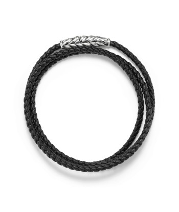 David Yurman Men's Chevron Triple-Wrap Bracelet in Black à prix réduit toute l'année