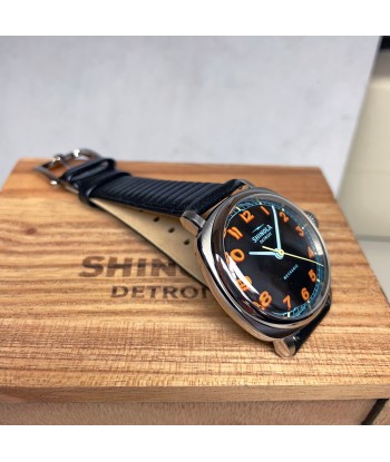 Shinola 39mm The Mechanic Watch Black Dial Original Orange S0120235328 Voir les baskets