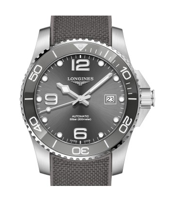 Longines Hydroconquest 41MM Automatic Ceramic Bezel Grey Steel Rubber Watch L37814769 en linge