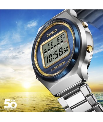 Casio Casiotron 50th Anniversary Bluetooth Solar Watch TRN50SS-2A Blue Gold outlet