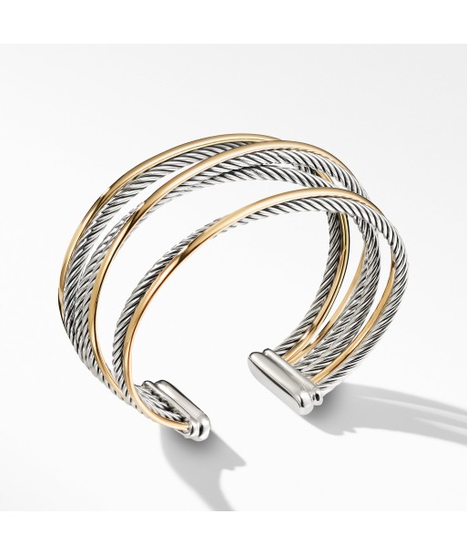 David Yurman Crossover Four-Row Cuff Bracelet with Gold Fin de série