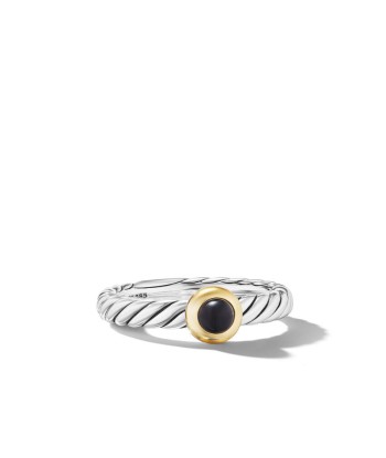 DY Petite Cable Ring in Sterling Silver with 14K Yellow Gold, 2.8mm de France