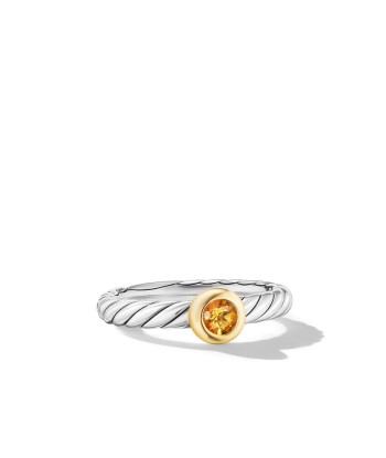 DY Petite Cable Ring in Sterling Silver with 14K Yellow Gold, 2.8mm de France