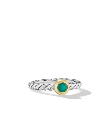 DY Petite Cable Ring in Sterling Silver with 14K Yellow Gold, 2.8mm de France