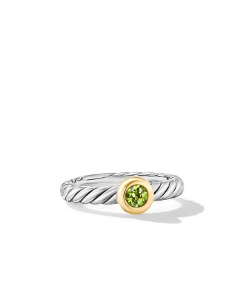 DY Petite Cable Ring in Sterling Silver with 14K Yellow Gold, 2.8mm de France