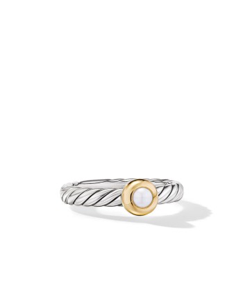 DY Petite Cable Ring in Sterling Silver with 14K Yellow Gold, 2.8mm de France