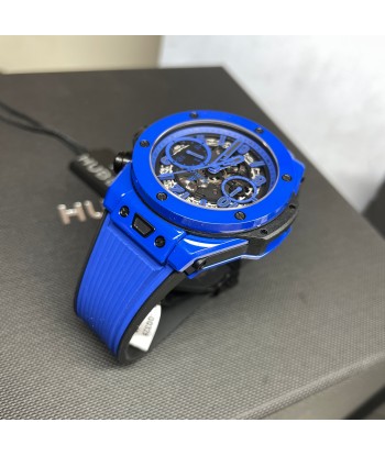 Pre-Owned Hublot Blue Magic Big Bang Unico Chronograph 42mm Ceramic Watch Economisez 