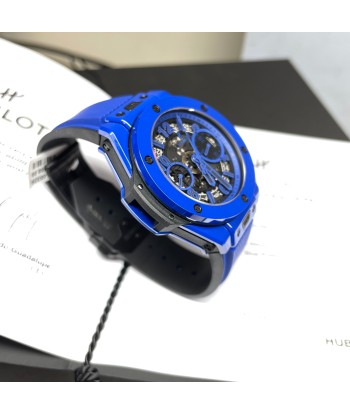 Pre-Owned Hublot Blue Magic Big Bang Unico Chronograph 42mm Ceramic Watch Economisez 