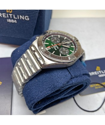 Pre-owned Breitling Chronomat Green Steel Chronograph B01 42 AB0134101L1A1 Les êtres humains sont 