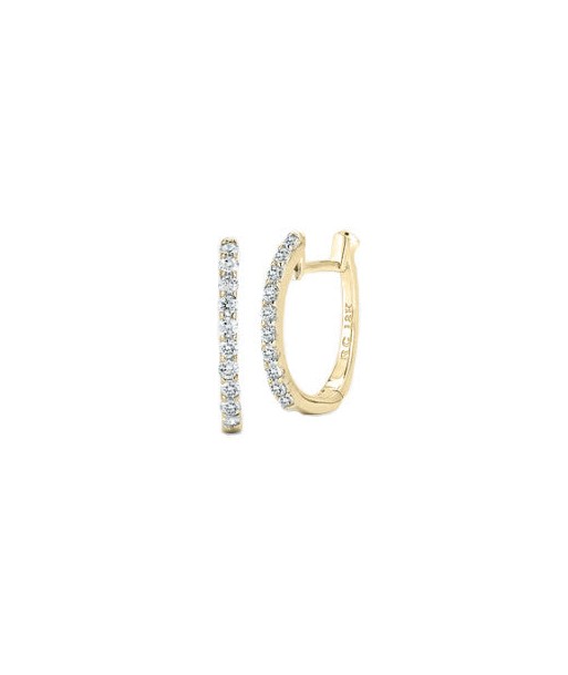 Roberto Coin 18k Yellow Gold 10MM Micropave Diamond Huggy Hoop Earrings Pre-owned store