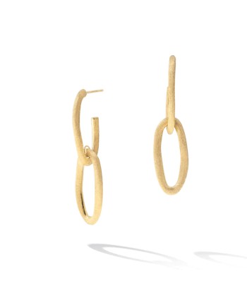 Pre-owned Marco Bicego Jaipur Link 18K Yellow Gold Oval Double Link Earrings OB1809Y de la marque