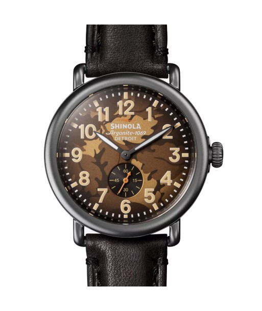 Shinola 41MM Runwell Brown Oak Leaf Camo Watch S0120291083 français