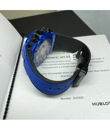 Pre-Owned Hublot Blue Magic Big Bang Unico Chronograph 42mm Ceramic Watch Economisez 