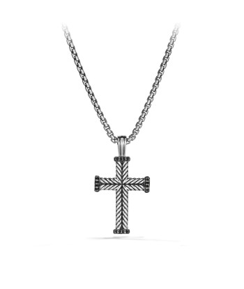 David Yurman Men's Chevron Cross 32 x 23MM with Black Diamonds Le MVP de beaucoup