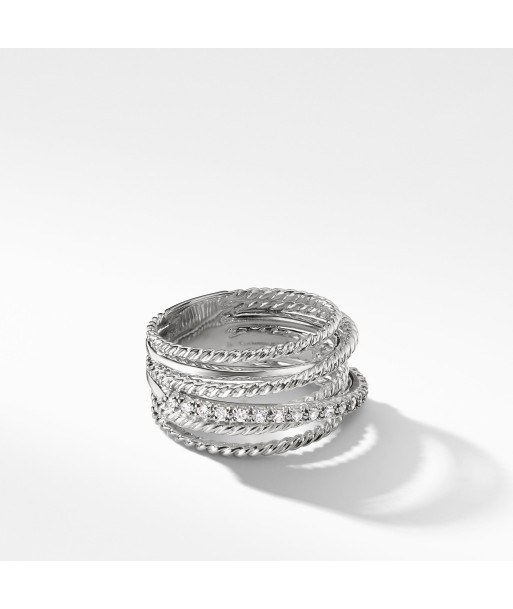 David Yurman Crossover 11MM Wide Ring with Diamonds Par le système avancé 