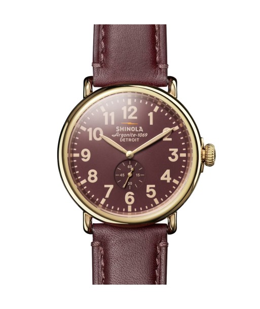 Shinola 47MM Runwell Oxblood Maroon Red Watch S0120291088 À commander