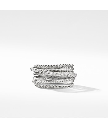 David Yurman Crossover 11MM Wide Ring with Diamonds Par le système avancé 