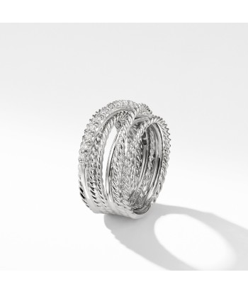 David Yurman Crossover 11MM Wide Ring with Diamonds Par le système avancé 