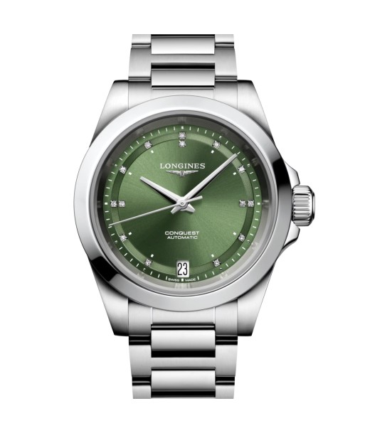 Longines Conquest Diamond Green Women's Watch L3.430.4.07.6 34mm en stock