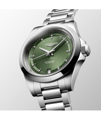 Longines Conquest Diamond Green Women's Watch L3.430.4.07.6 34mm en stock