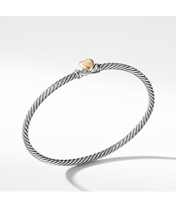 David Yurman Cable Collectibles Heart Bracelet with Gold 3mm livraison et retour toujours gratuits