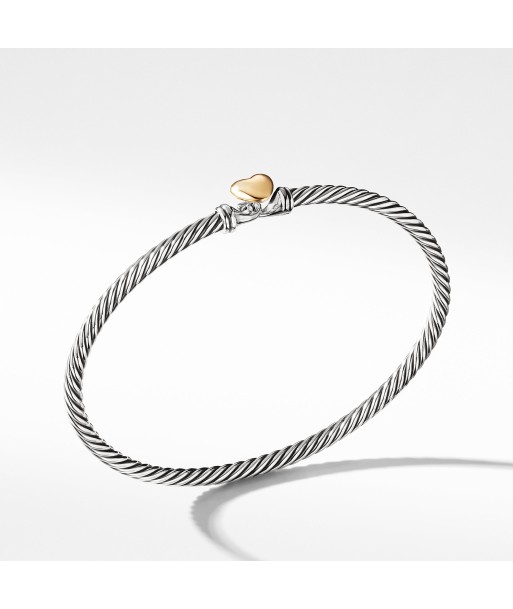 David Yurman Cable Collectibles Heart Bracelet with Gold 3mm livraison et retour toujours gratuits