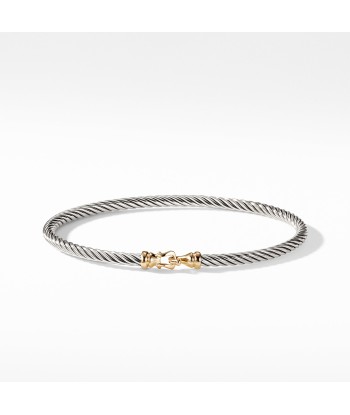 David Yurman Buckle Cable Bracelet with Gold Hook Clasp 3mm paiement sécurisé