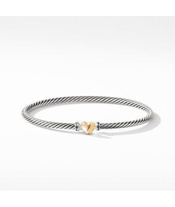 David Yurman Cable Collectibles Heart Bracelet with Gold 3mm livraison et retour toujours gratuits