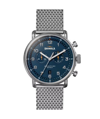 Shinola Canfield Model C56 2 Eye Chrono Quartz 43MM Continental Blue Dial Watch S0120292978 Les magasins à Paris et en Île-de-France