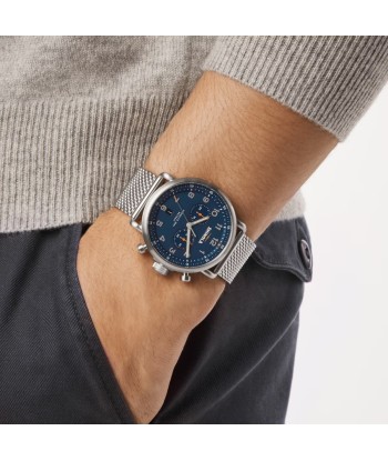 Shinola Canfield Model C56 2 Eye Chrono Quartz 43MM Continental Blue Dial Watch S0120292978 Les magasins à Paris et en Île-de-France